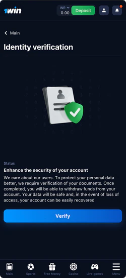 Successful Deposit Confirmation on 1Win