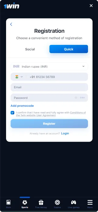 1Win App Download Page