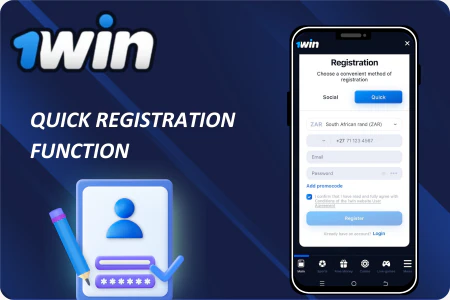 1Win India Registration And Login Screen